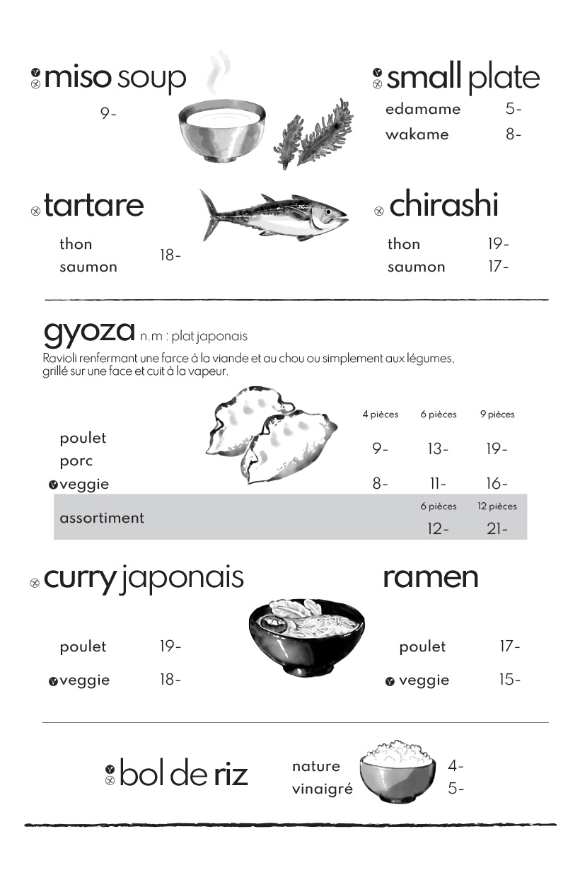 Carte restaurant Wang Megève