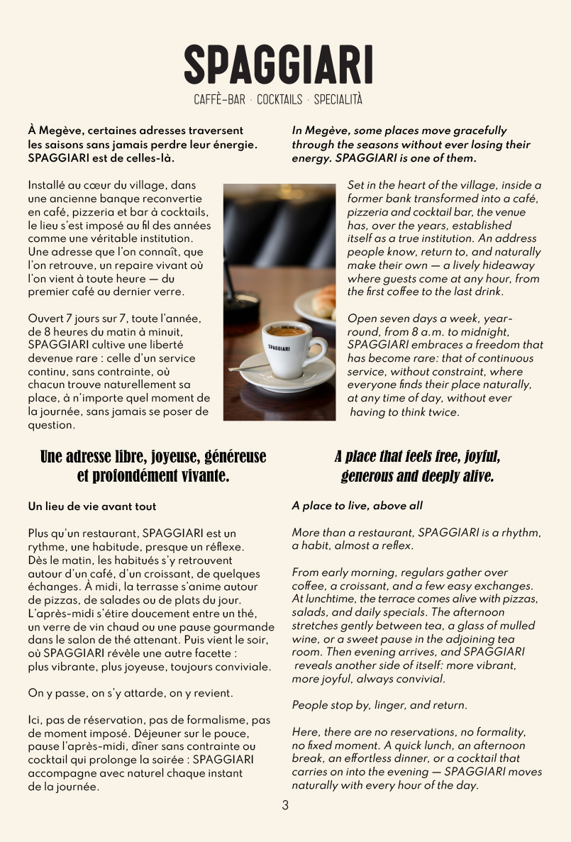 Story Spaggiari Restaurant Megève